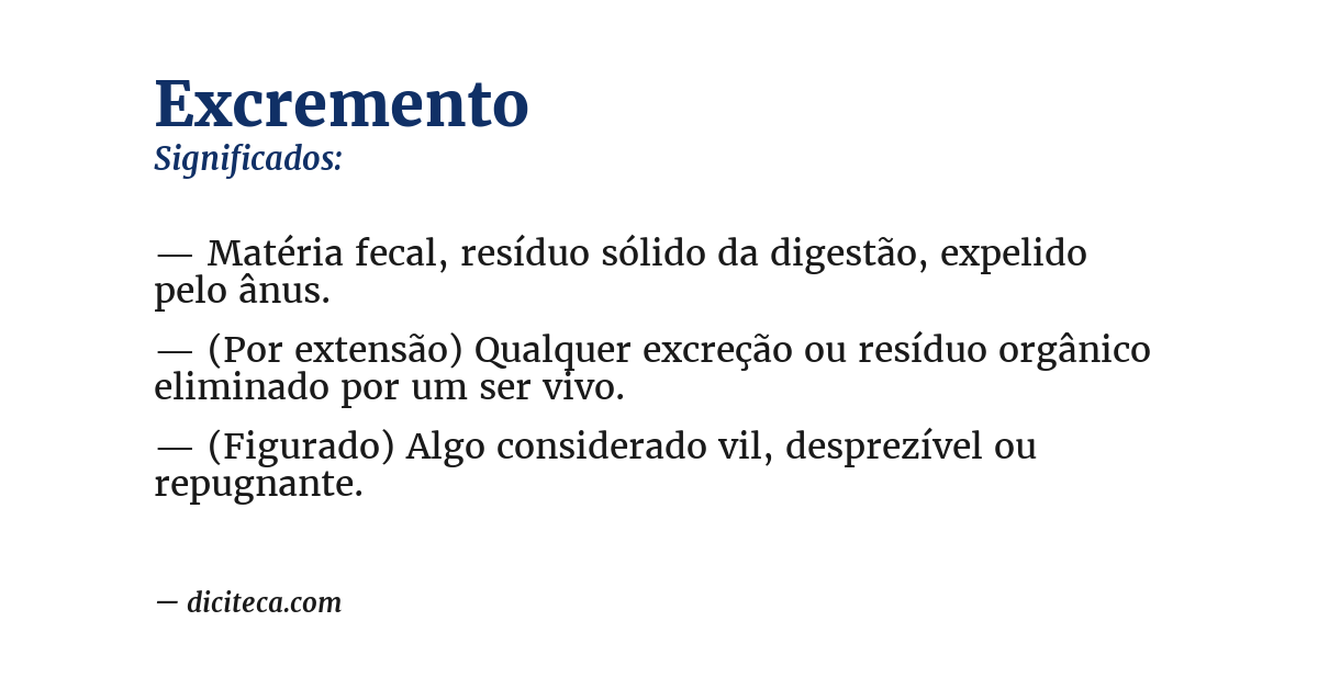 Significado de excremento