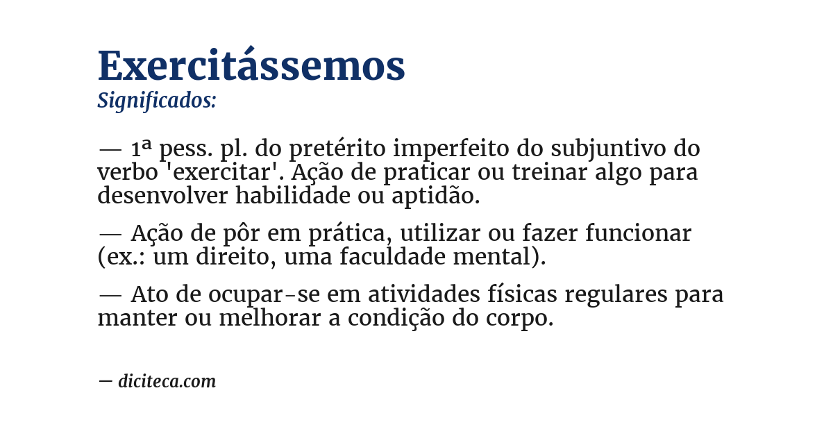 Significado de exercitássemos