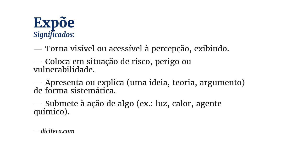 Significado de expõe