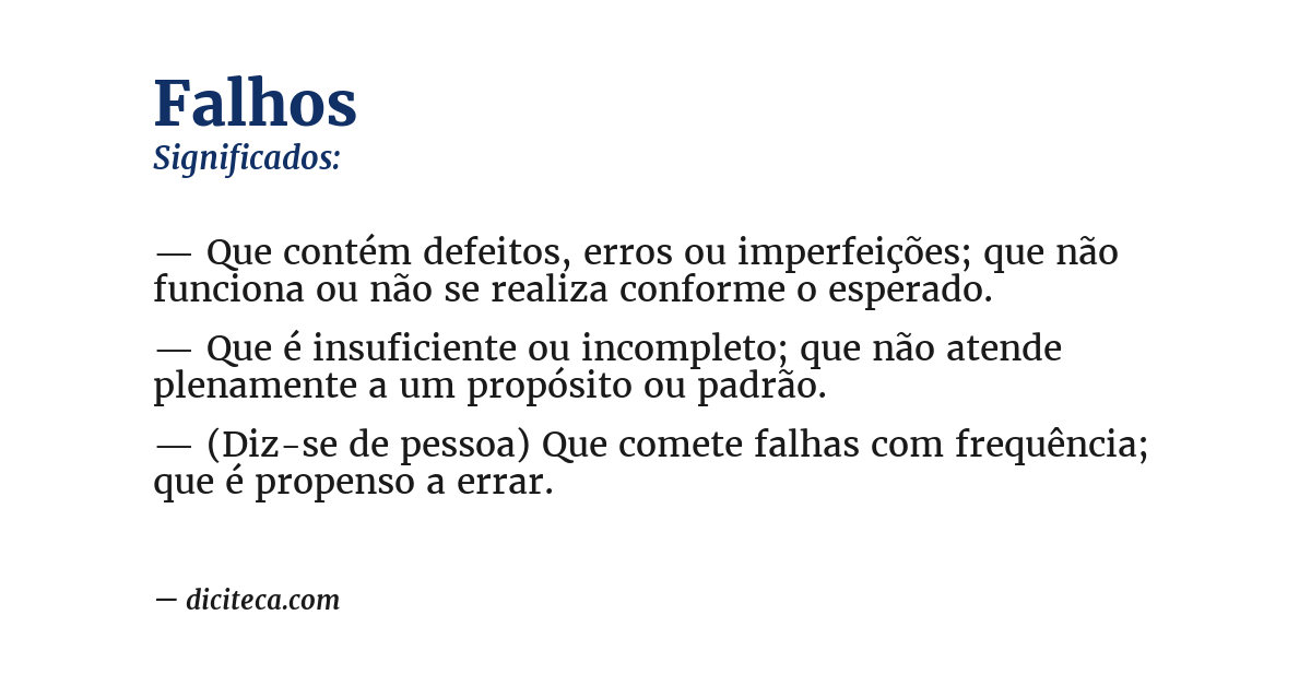 Significado de falhos