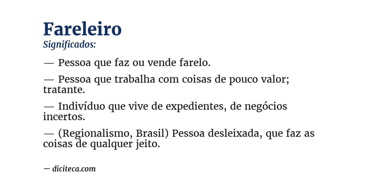 Significado de fareleiro