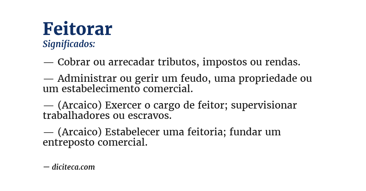 Significado de feitorar