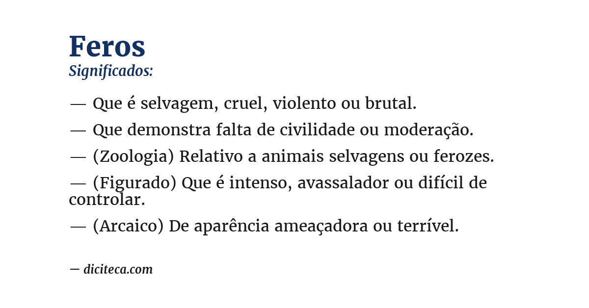 Significado de feros