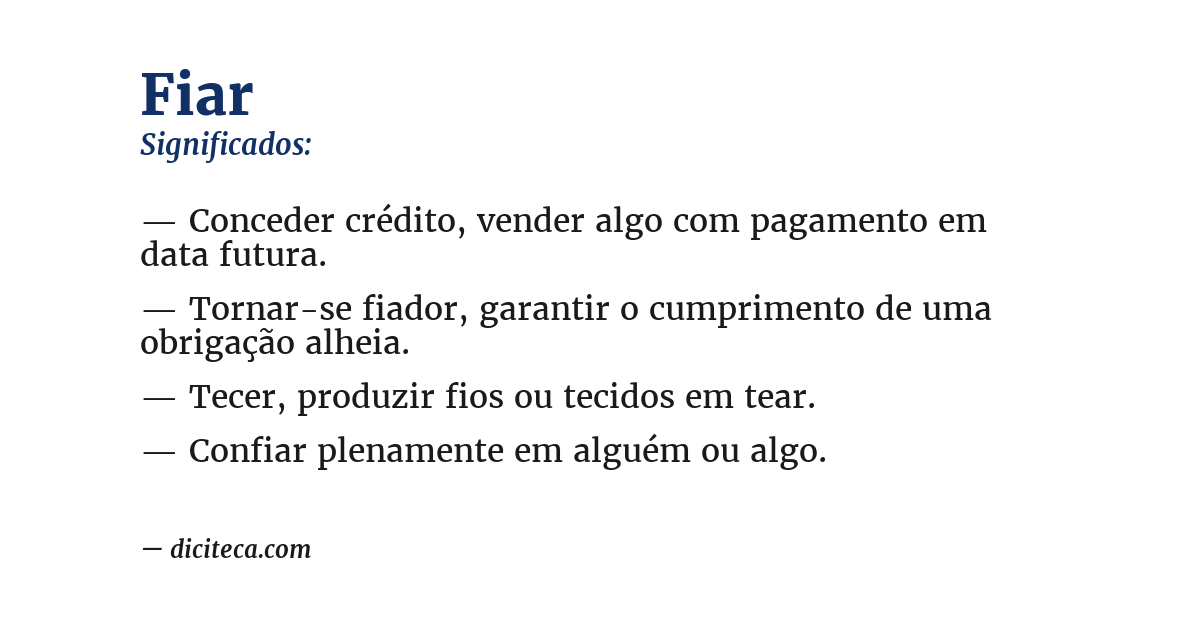 Significado de fiar