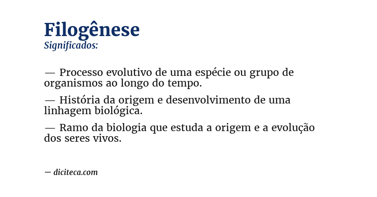 Significado de filogênese
