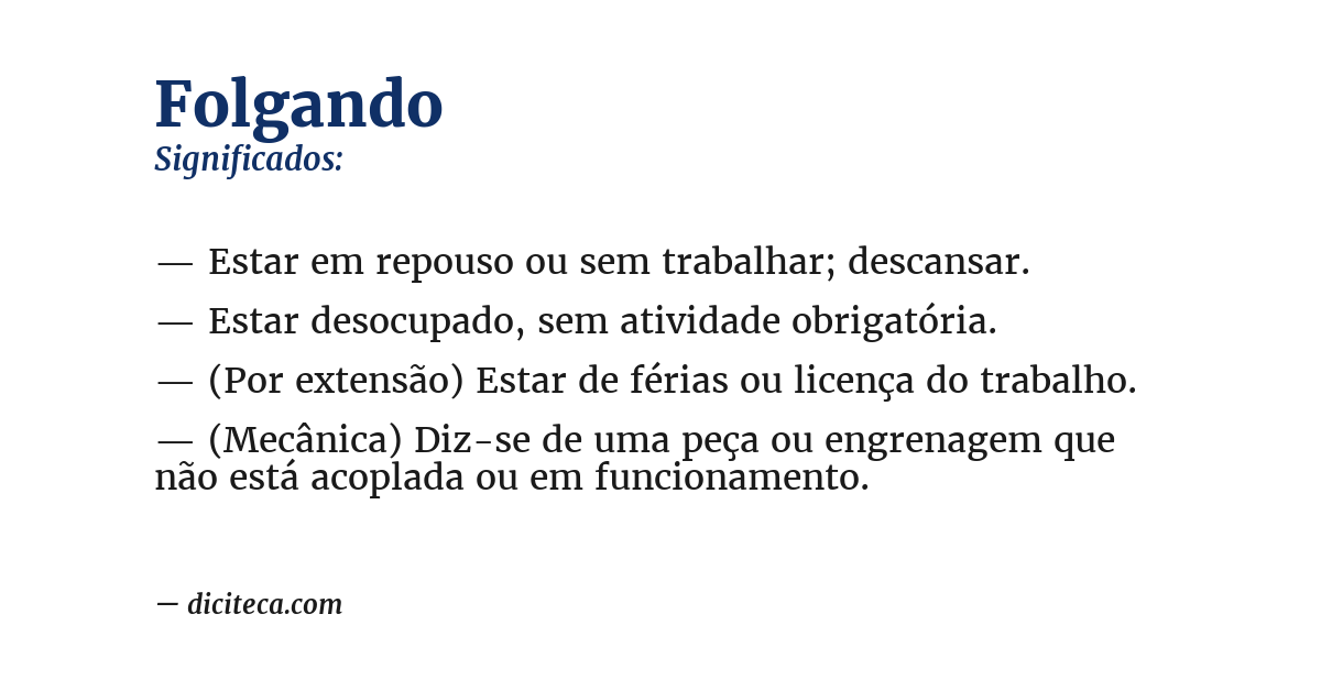 Significado de folgando
