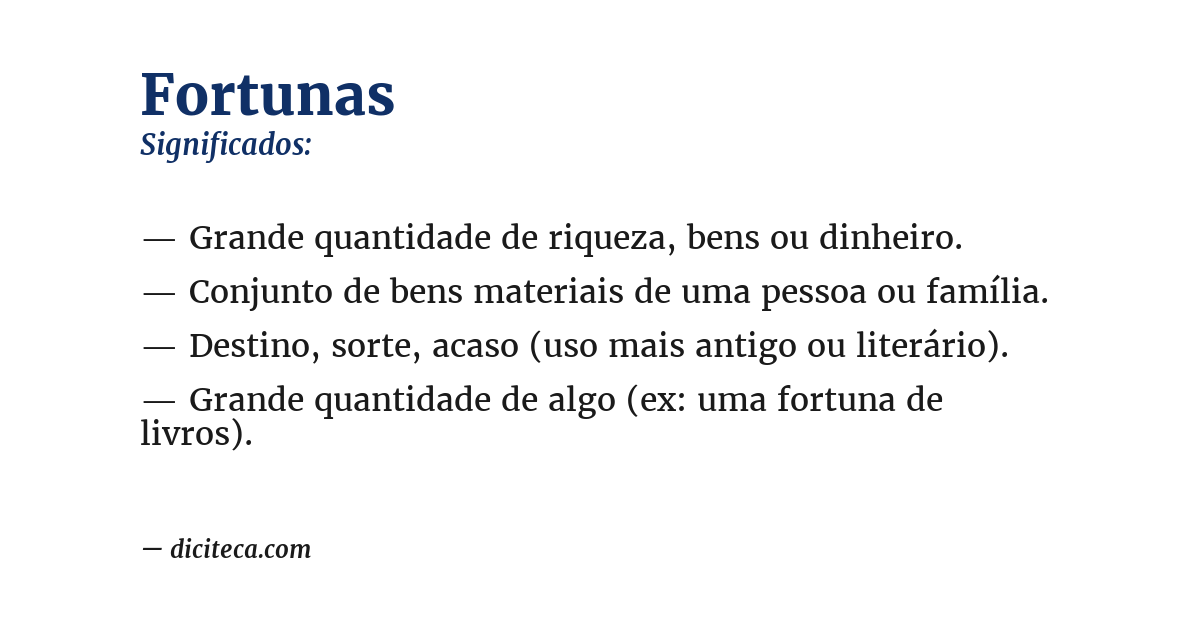 Significado de fortunas