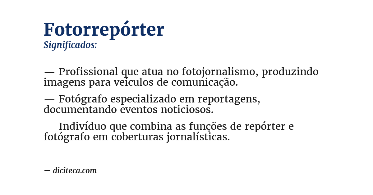 Significado de fotorrepórter