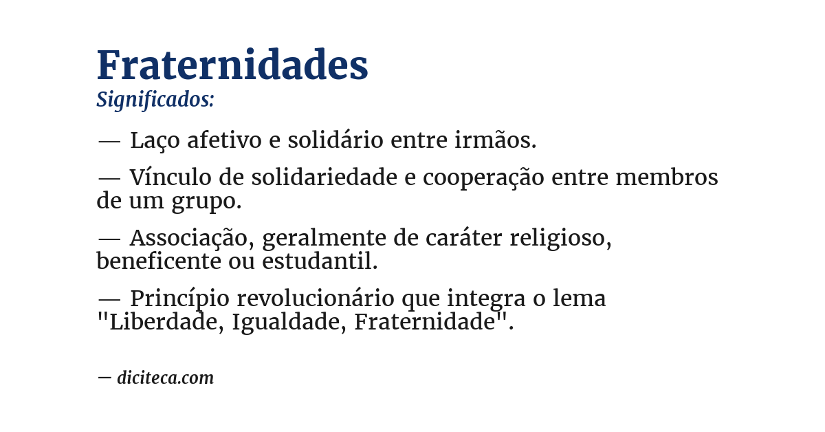 Significado de fraternidades