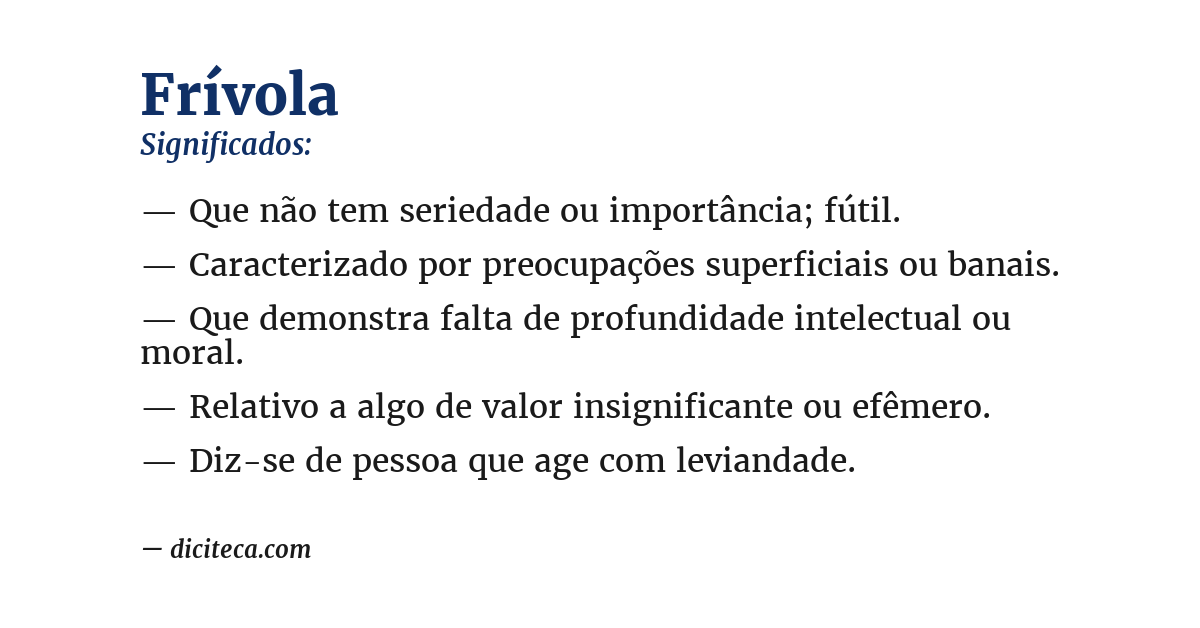 Significado de frívola