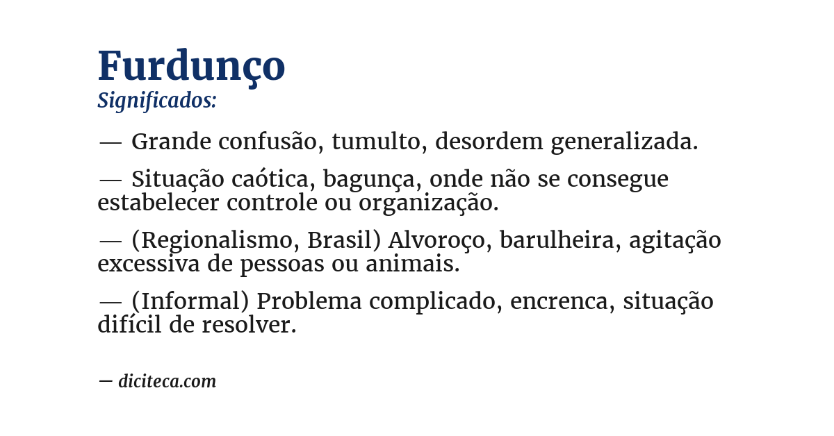 Significado de furdunço