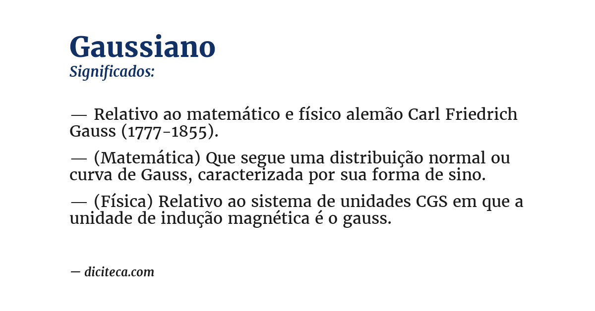 Significado de gaussiano
