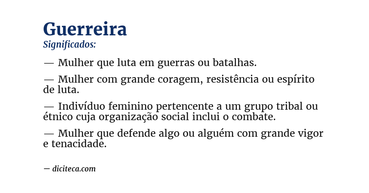 Significado de guerreira