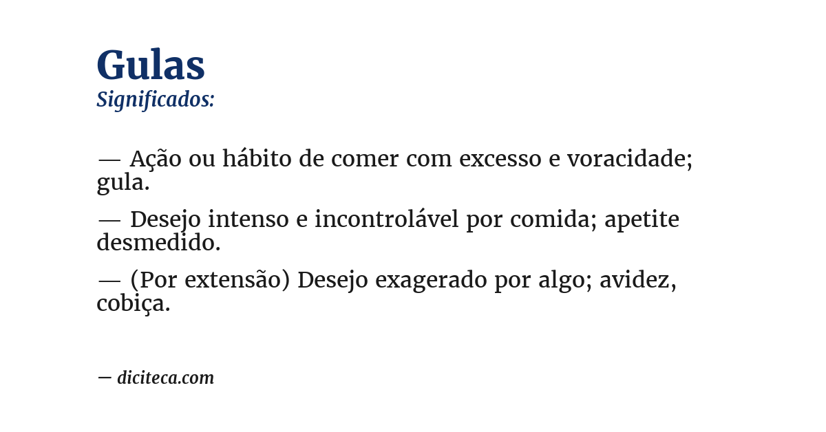 Significado de gulas