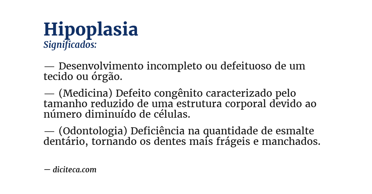 Significado de hipoplasia