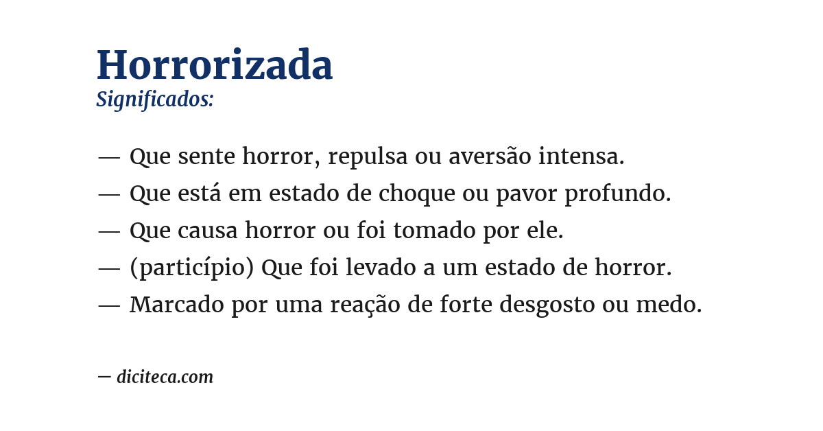 Significado de horrorizada