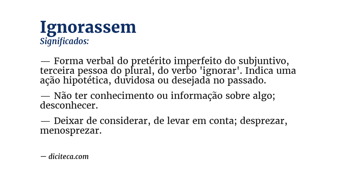 Significado de ignorassem