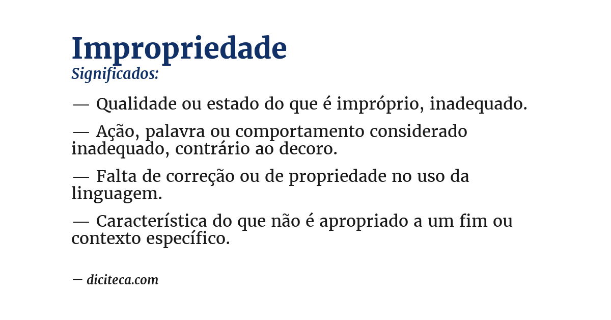 Significado de impropriedade