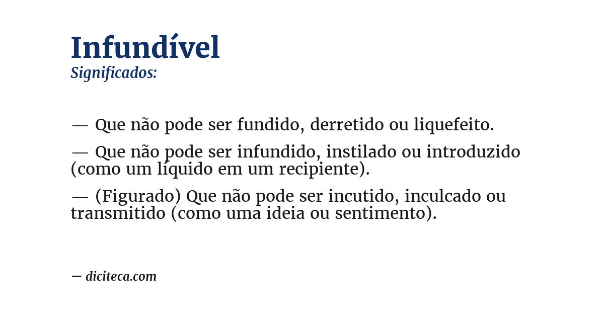 Significado de infundível