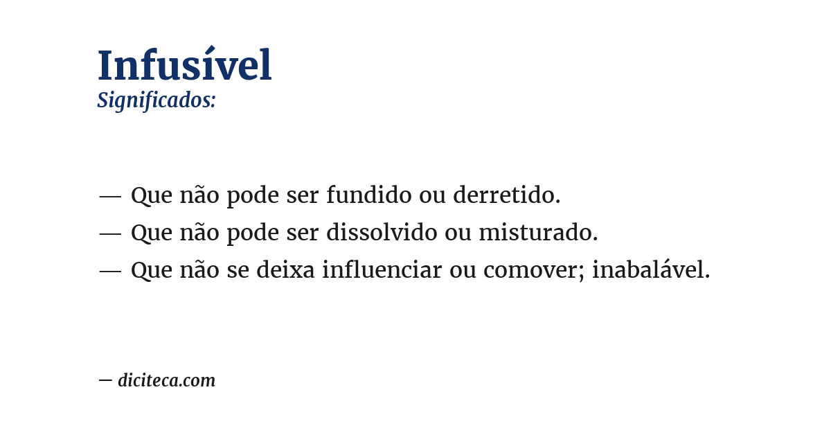 Significado de infusível