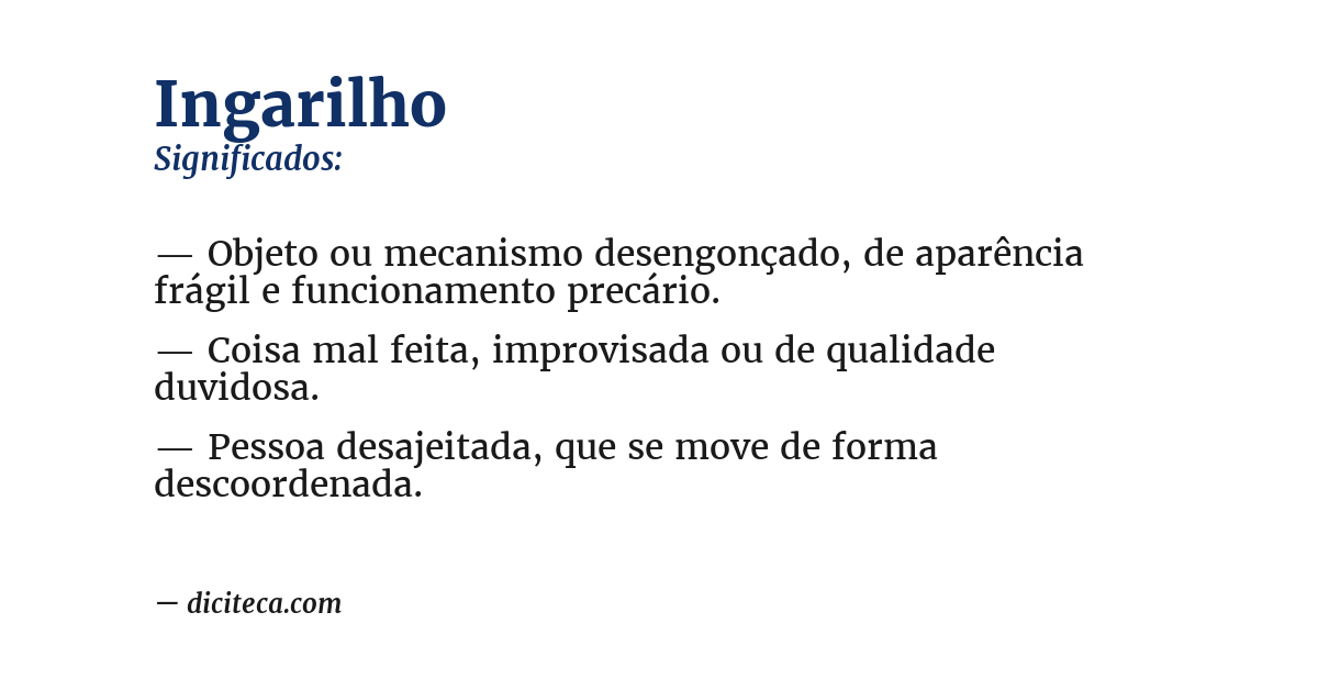 Significado de ingarilho
