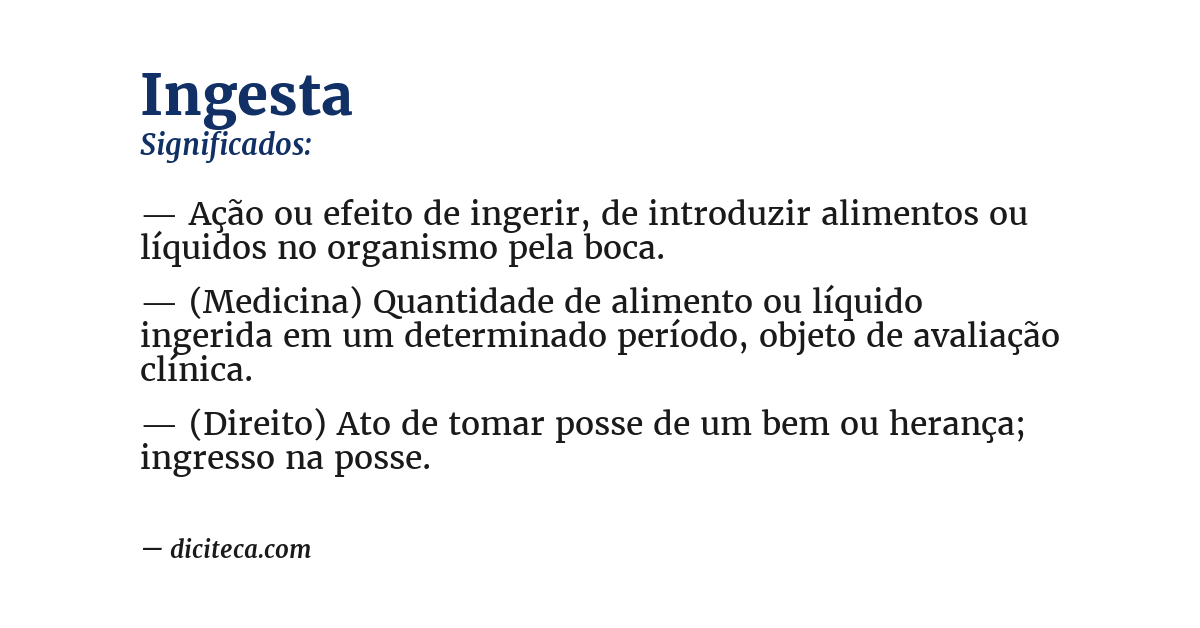 Significado de ingesta