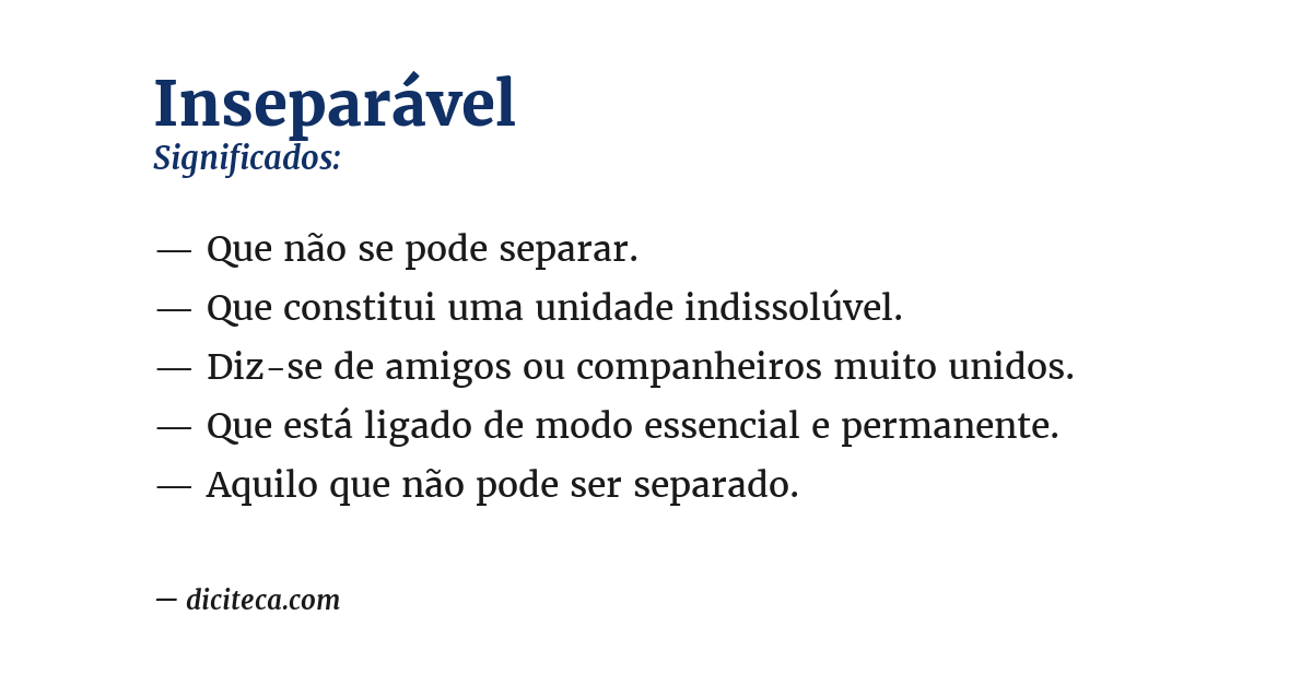 Significado de inseparável