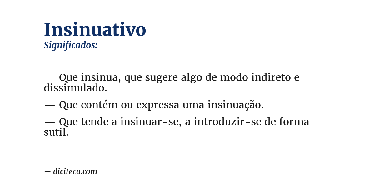 Significado de insinuativo