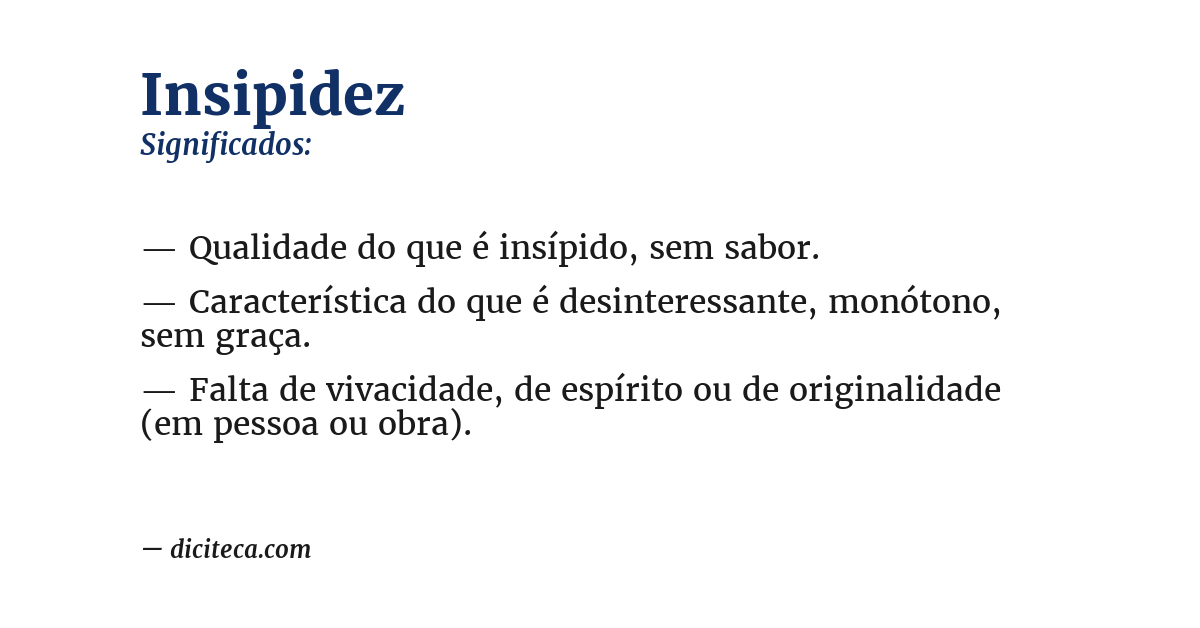 Significado de insipidez