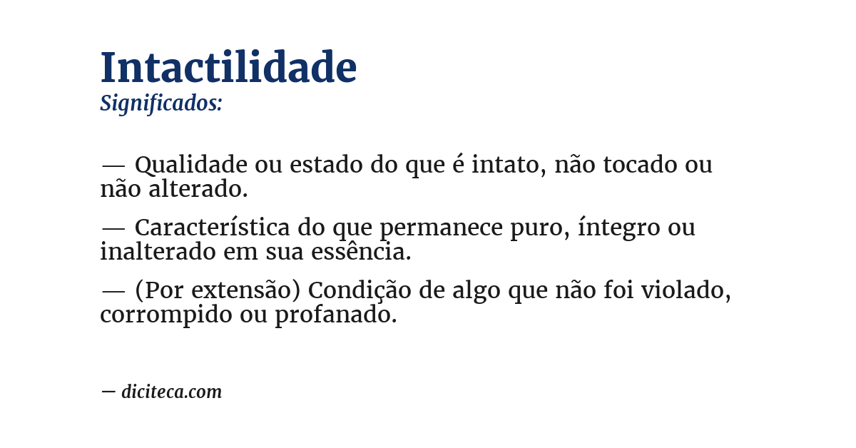 Significado de intactilidade