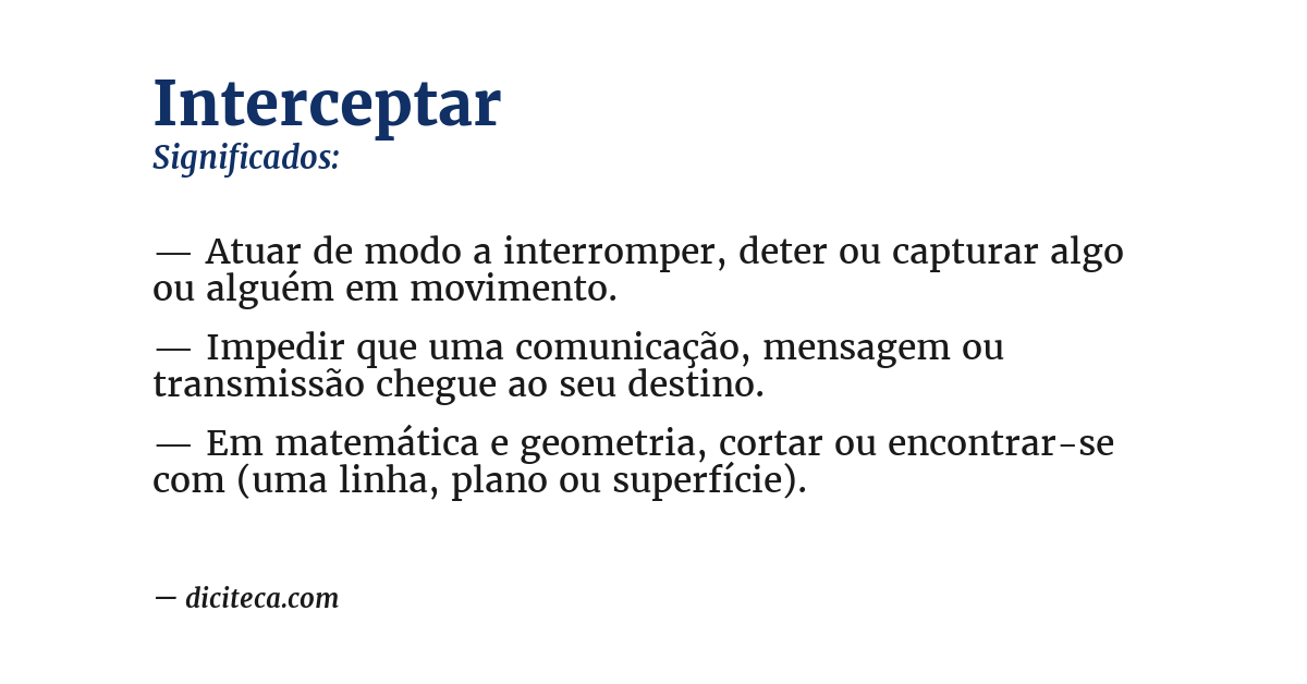 Significado de interceptar