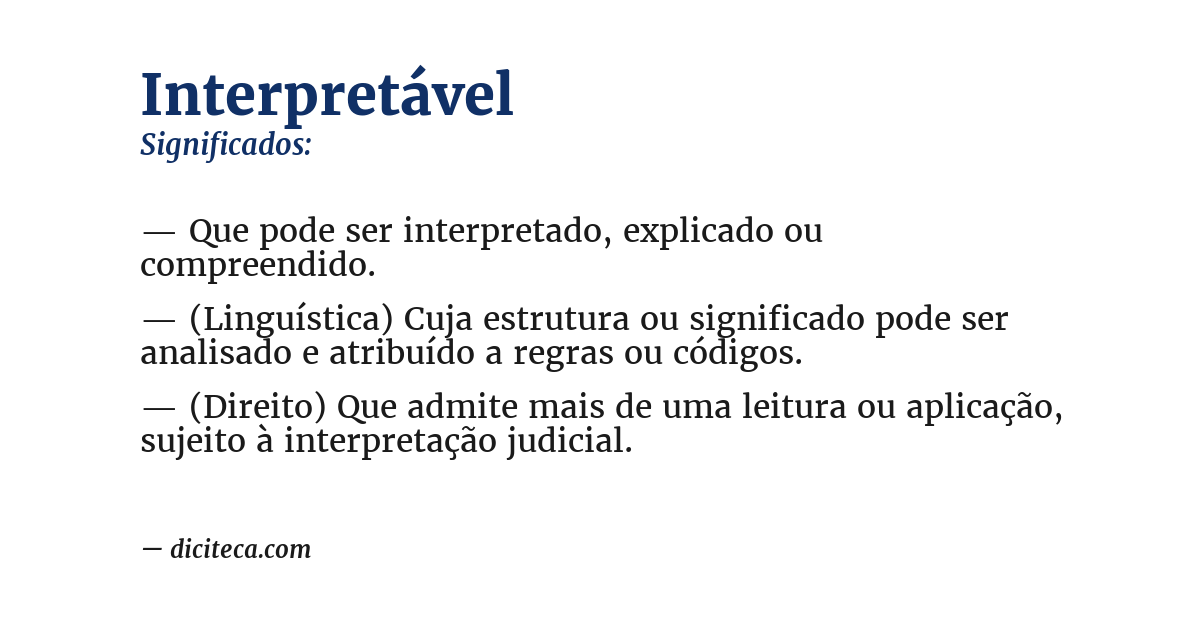 Significado de interpretável