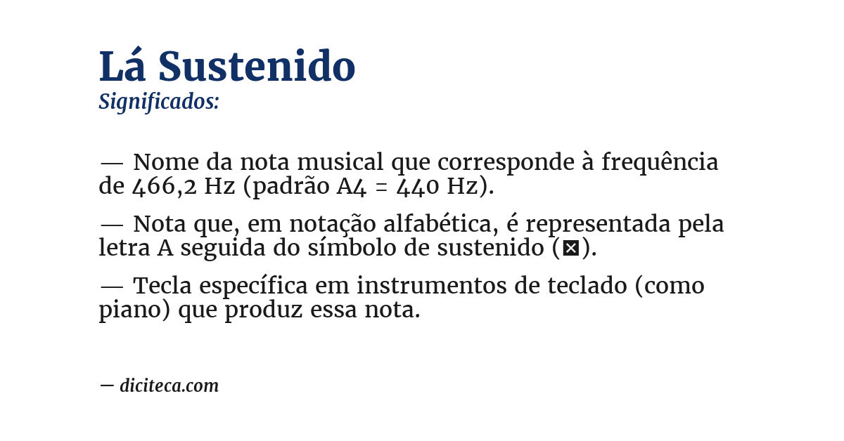 Significado de lá sustenido
