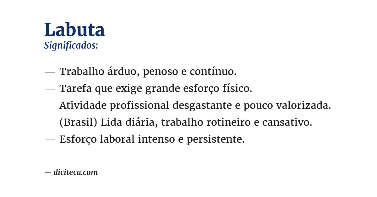 Significado de labuta