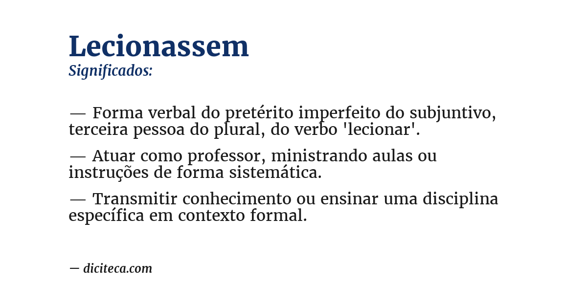 Significado de lecionassem