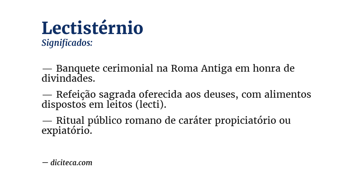 Significado de lectistérnio