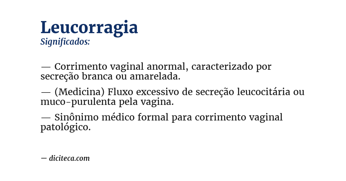Significado de leucorragia