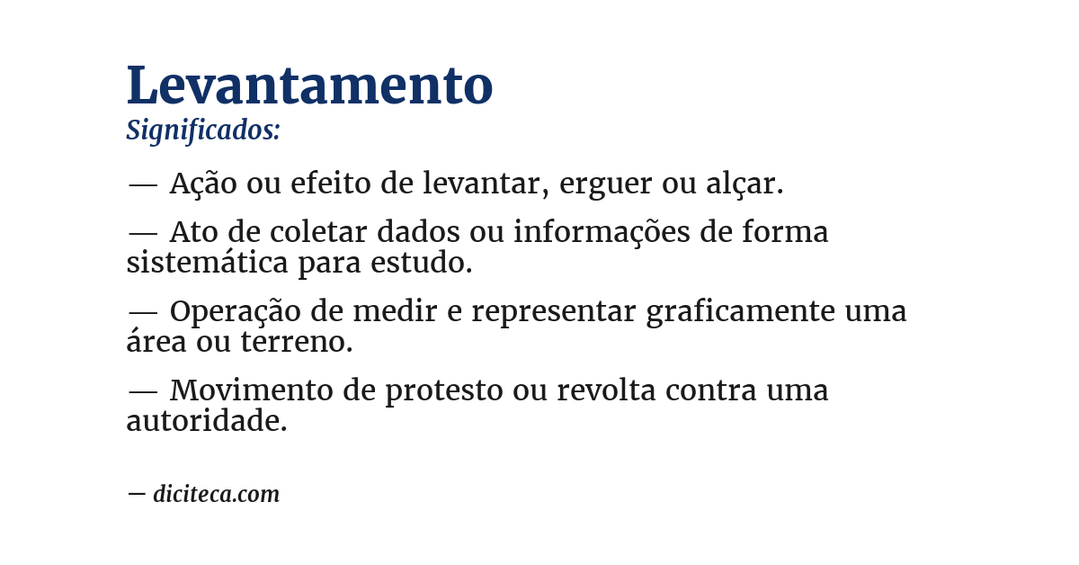 Significado de levantamento