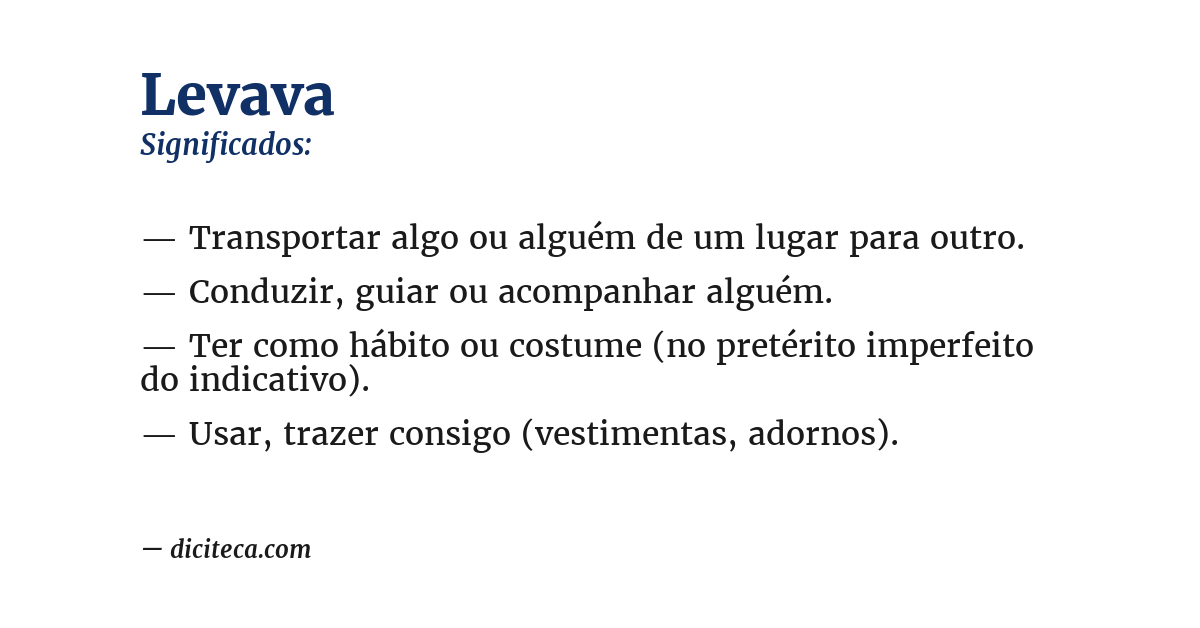 Significado de levava