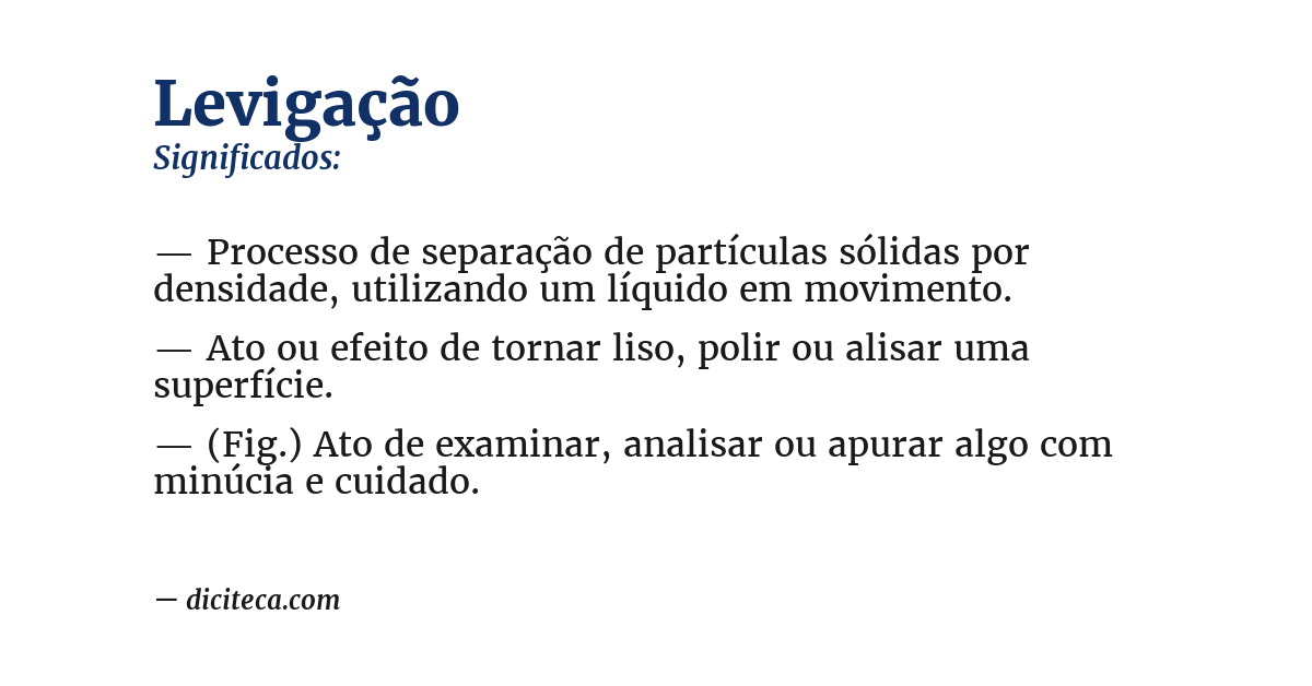 Significado de levigação