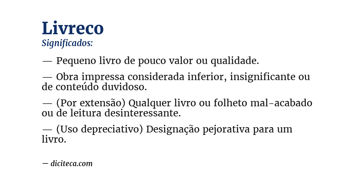 Significado de livreco