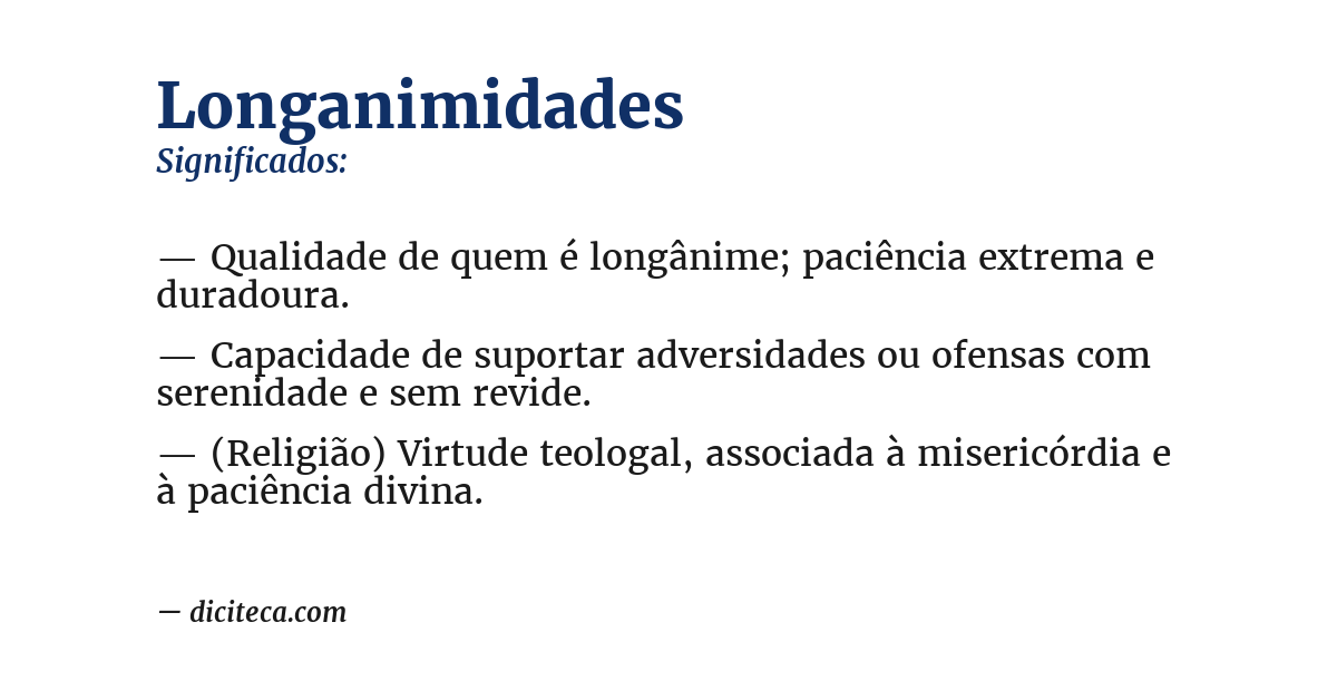 Significado de longanimidades