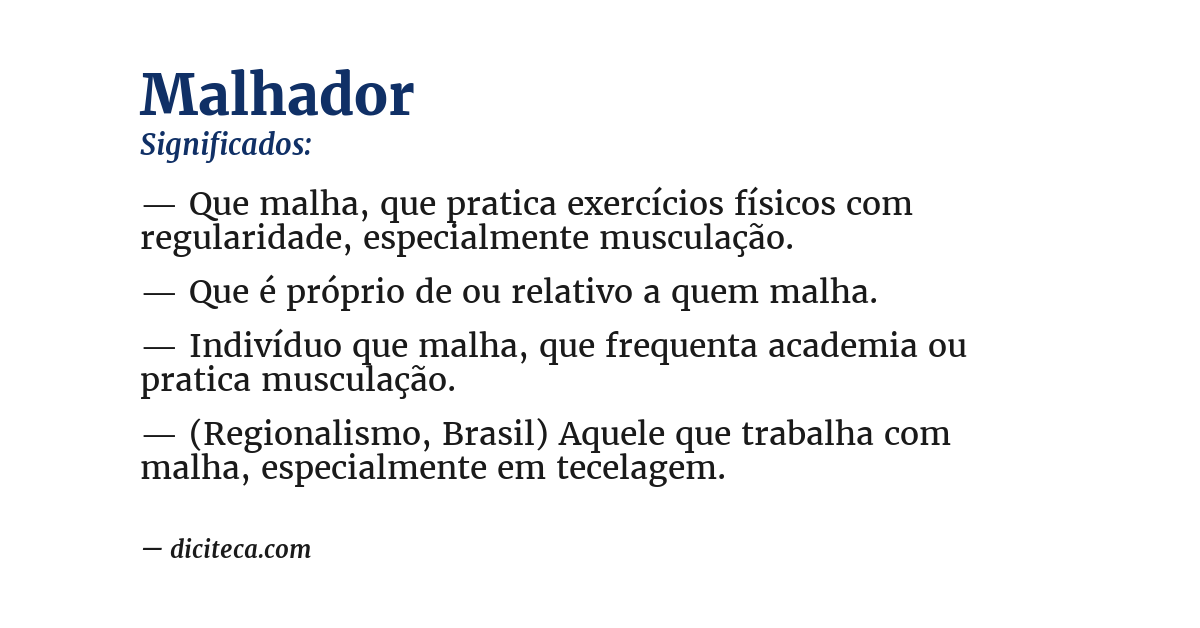 Significado de malhador