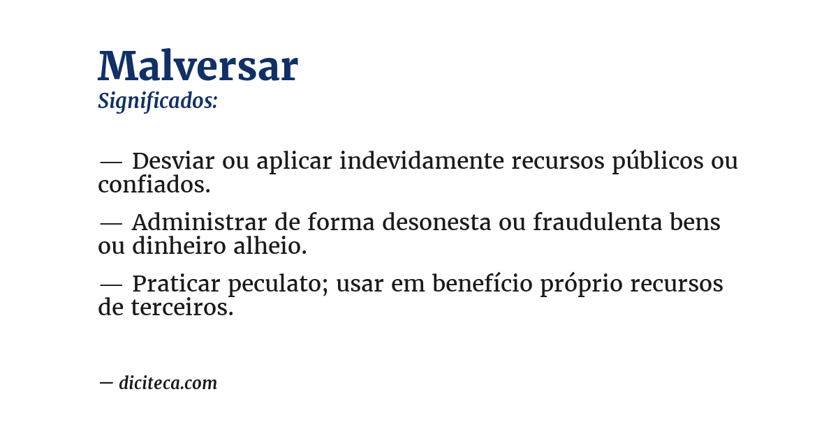 Significado de malversar