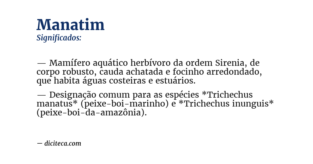 Significado de manatim