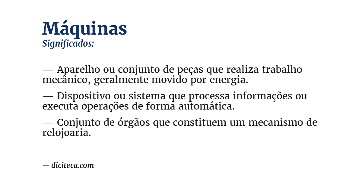 Significado de máquinas