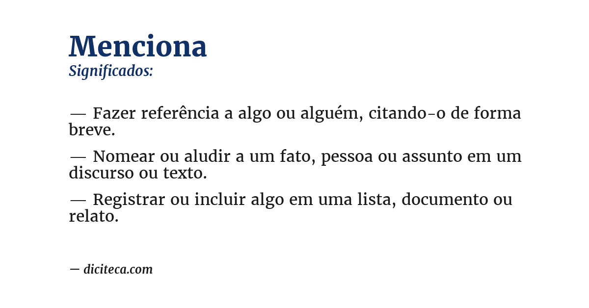 Significado de menciona