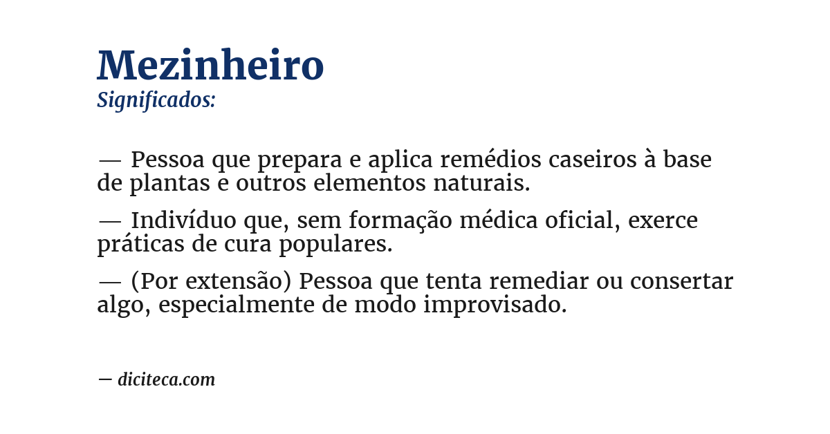 Significado de mezinheiro