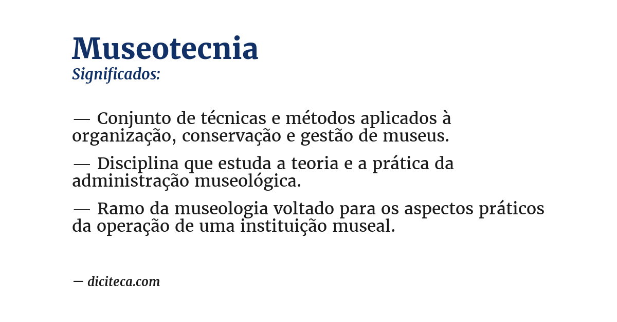 Significado de museotecnia