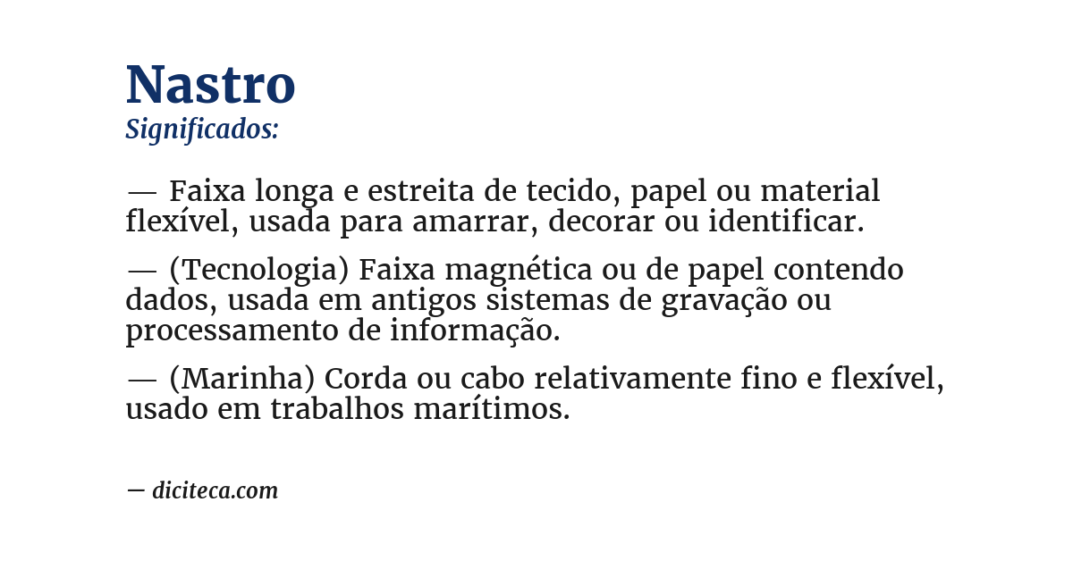 Significado de nastro
